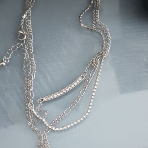 Elegant Silver Layered Necklace